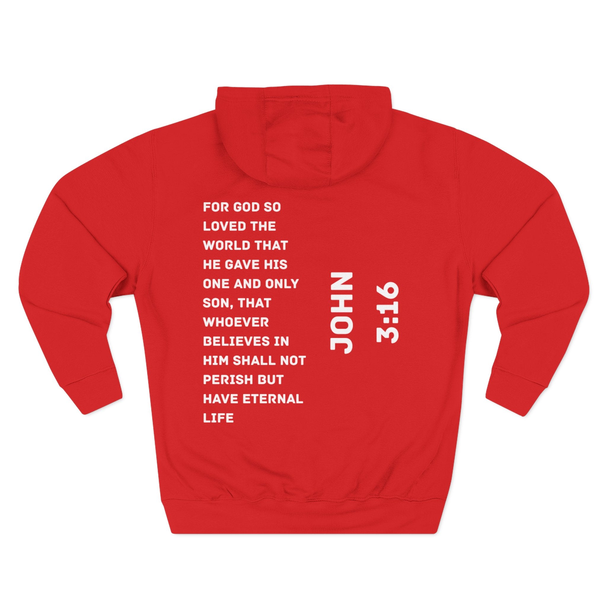 John 3:16 |Cozy Three-Panel Fleece Hoodie for All Seasons