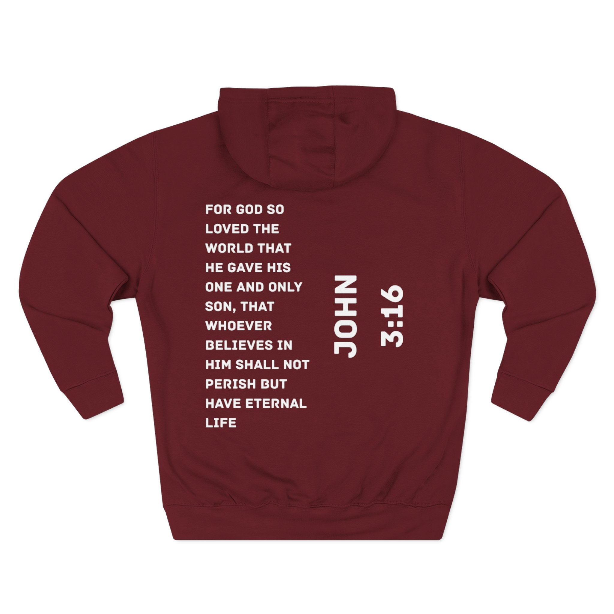John 3:16 |Cozy Three-Panel Fleece Hoodie for All Seasons