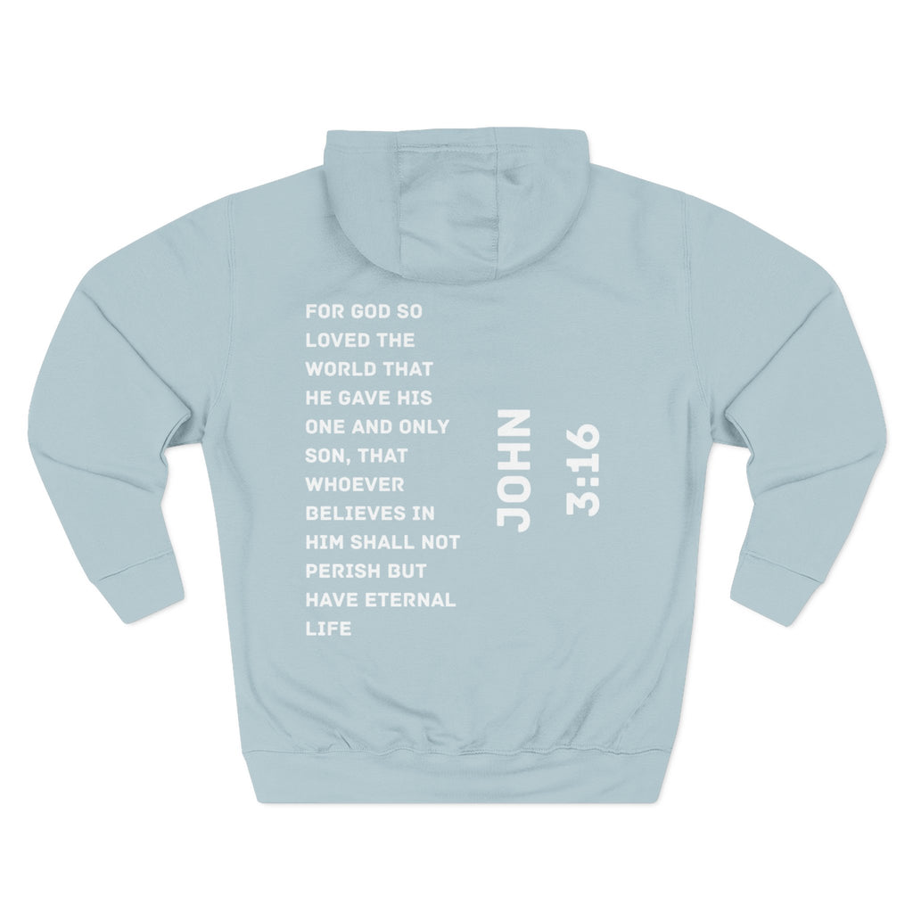 John 3:16 |Cozy Three-Panel Fleece Hoodie for All Seasons