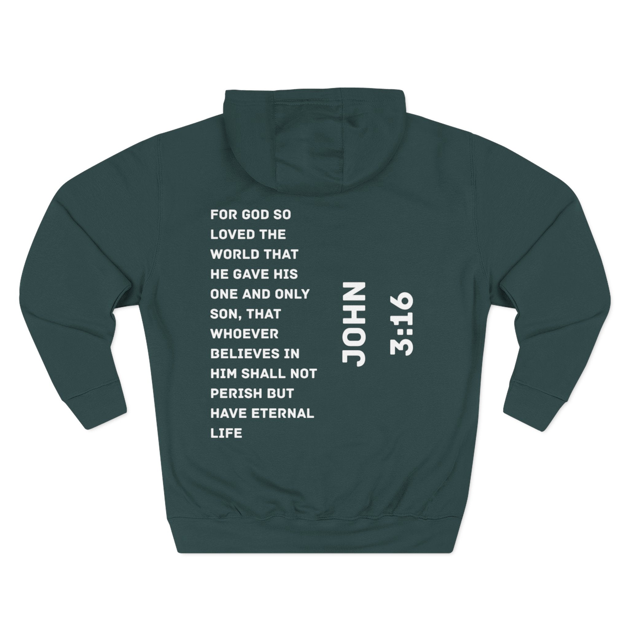John 3:16 |Cozy Three-Panel Fleece Hoodie for All Seasons