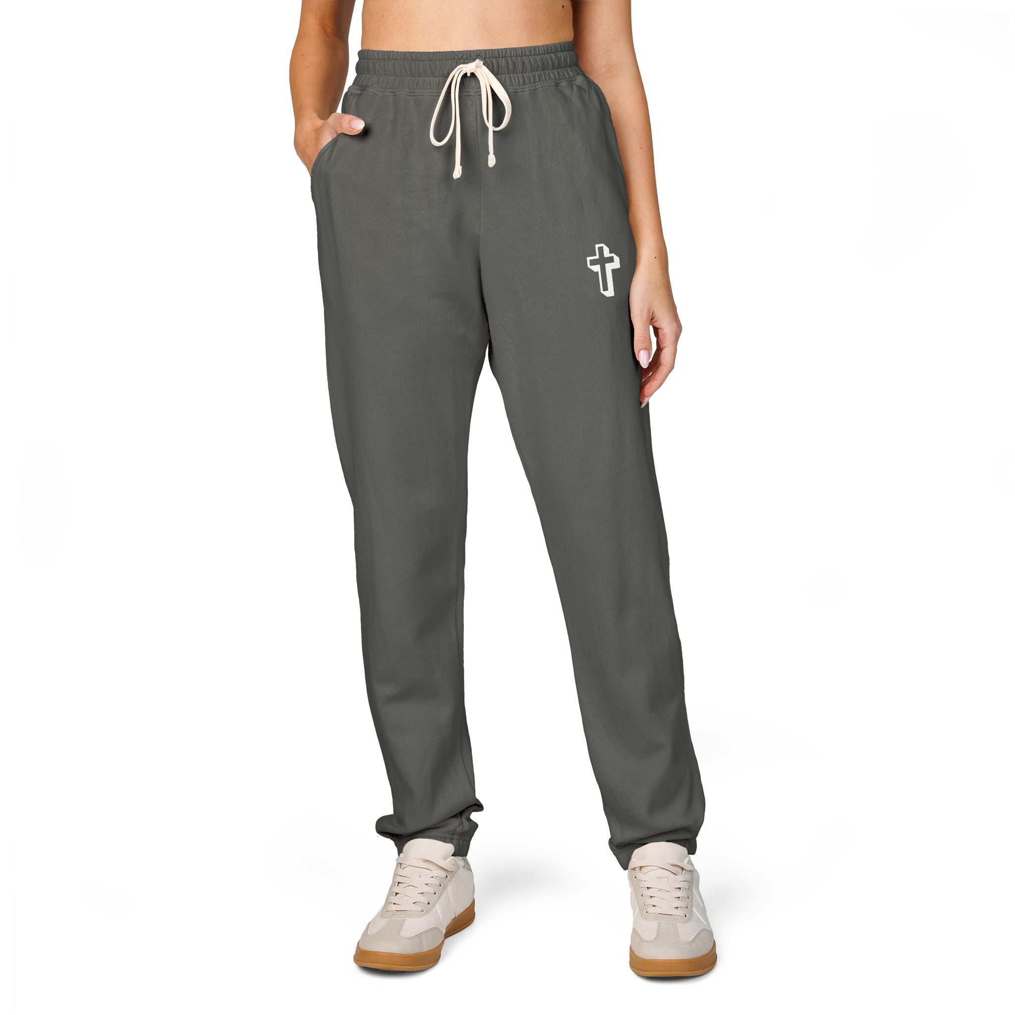 Cross |Cozy Unisex Garment-Dyed Fleece Sweatpants