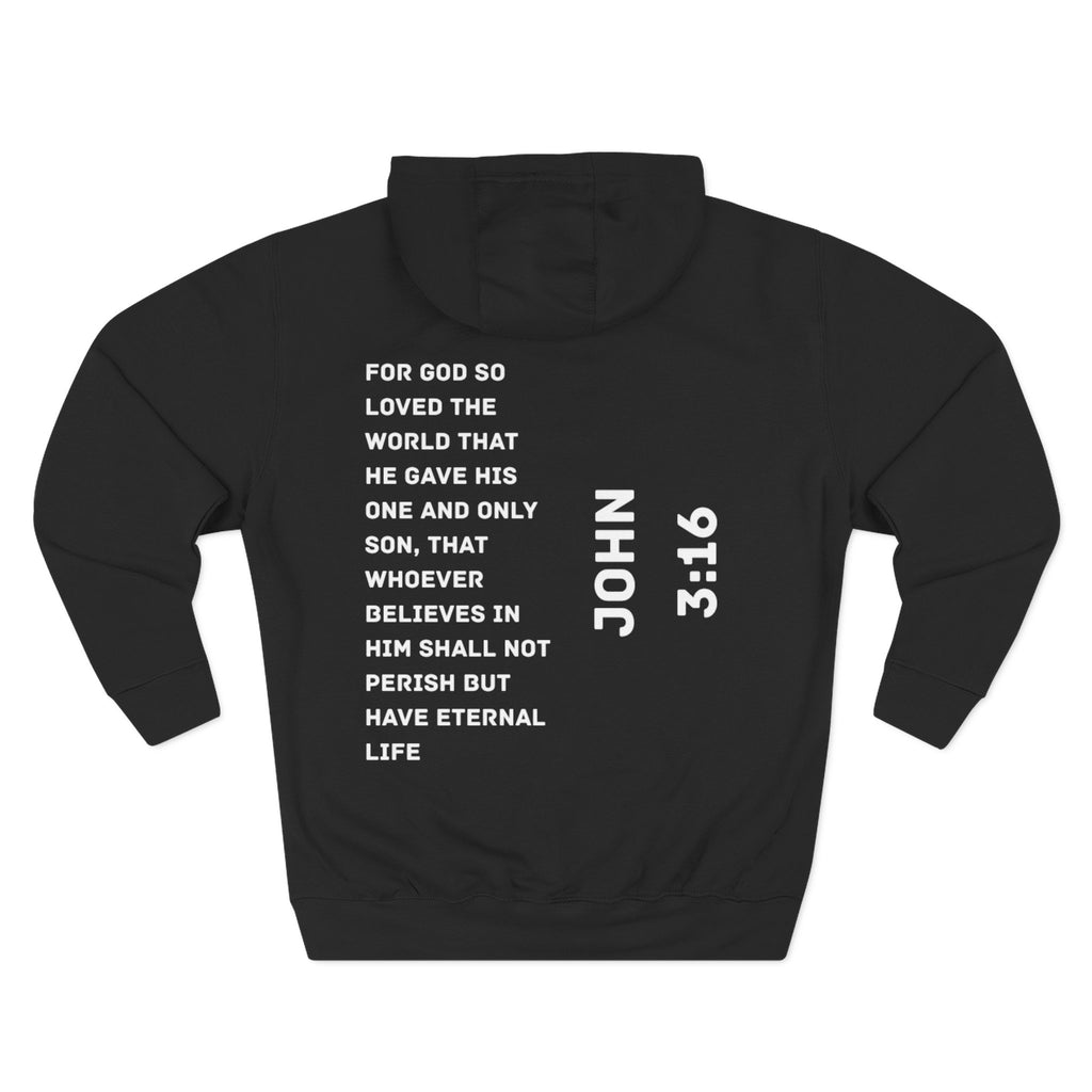 John 3:16 |Cozy Three-Panel Fleece Hoodie for All Seasons
